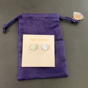 Small T Logo Silver Tory Burch Earrings NWT
